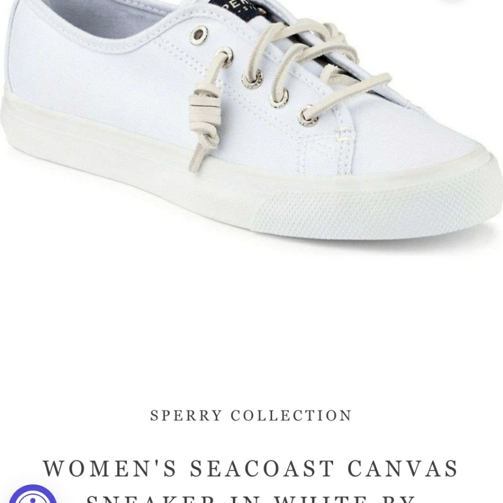 Sperry Sea Coast White Canvas Sneakers NEW!